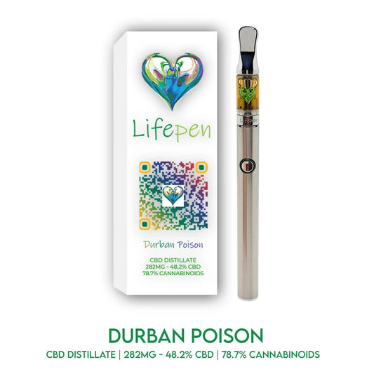 Lifepen - Durban Poison - CBD vape cartridge - Medicinal Greens