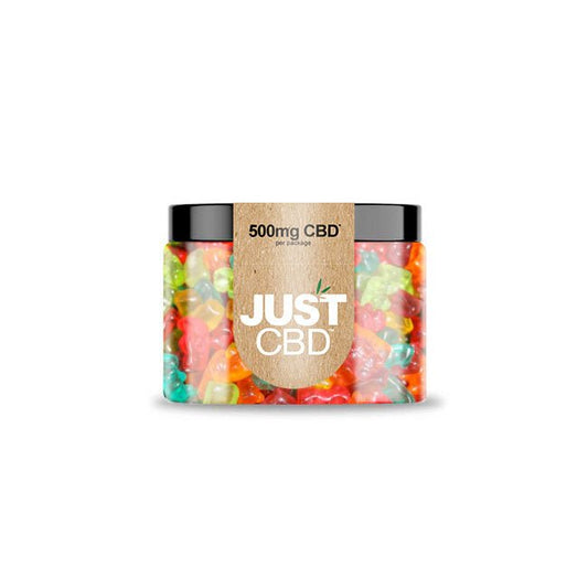 Just CBD Clear Bear Multi-Colored Bears - CBD Gummies 500mg Jar - Medicinal Greens