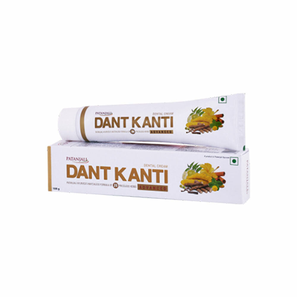 Patanjali Ayurvedic Dant Kanti Cream Advanced Toothpaste, 100gm (Pack of 1) - Medicinal Greens