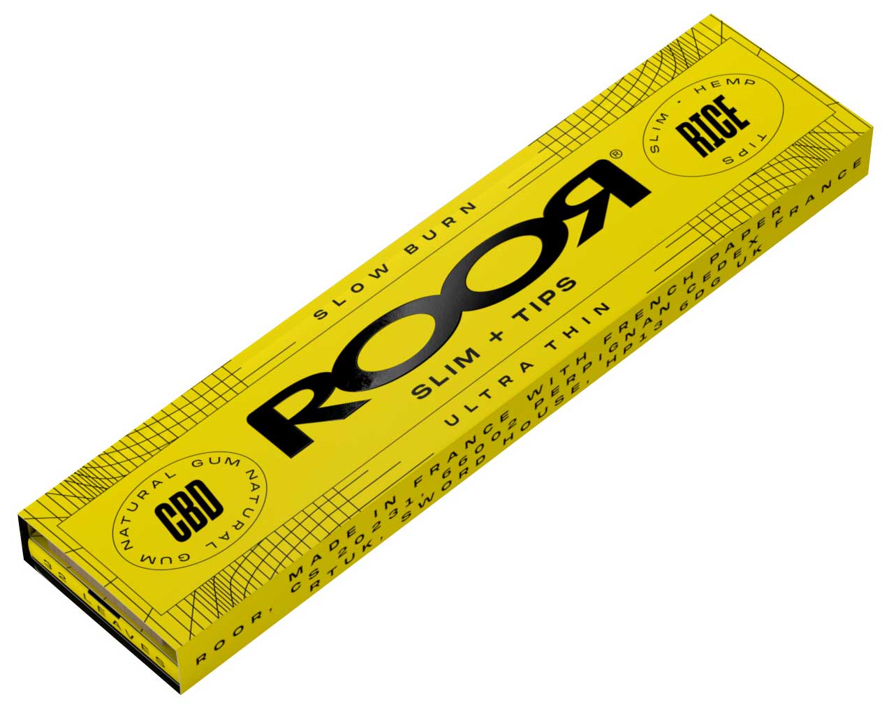 ROOR Hemp & Rice Slim Ultra Thin CBD Papers + Tips - Medicinal Greens