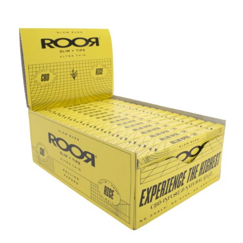 ROOR Hemp & Rice Slim Ultra Thin CBD Papers + Tips - Medicinal Greens